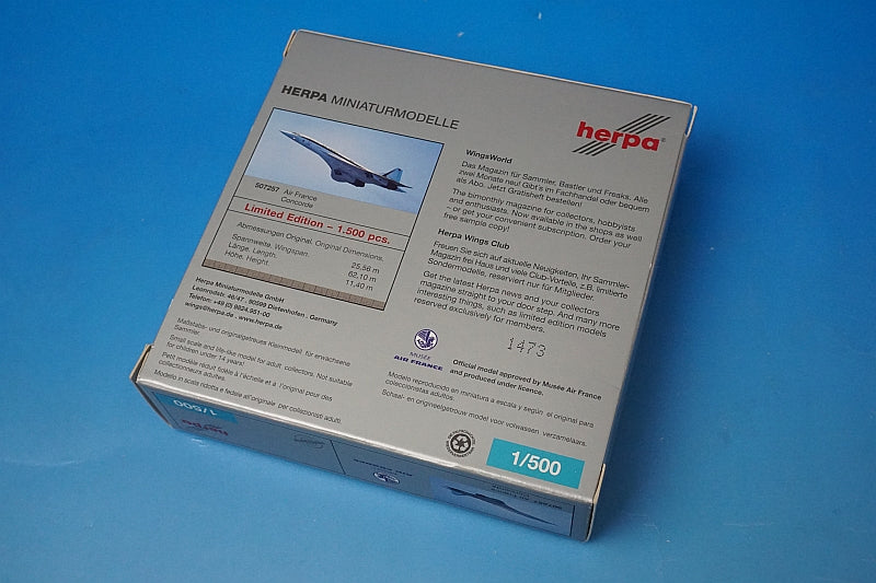 1:500 Concorde Air France F-WTSB 507257 Herpa