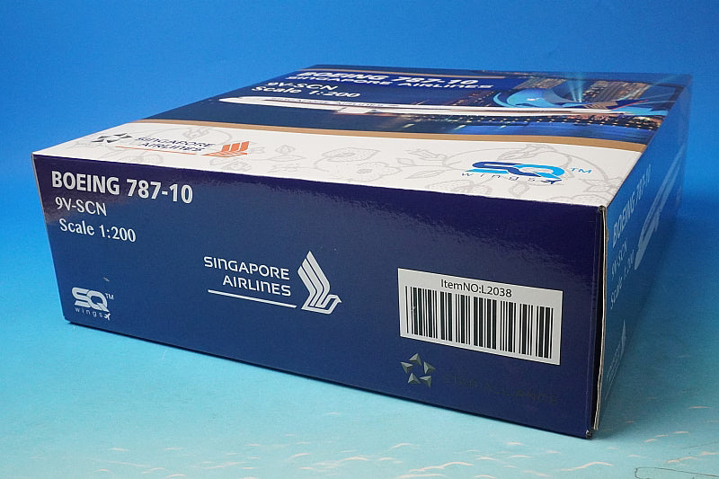 1:200 B787-10 Singapore 9V-SCN L2038 SQ Wings airplane model