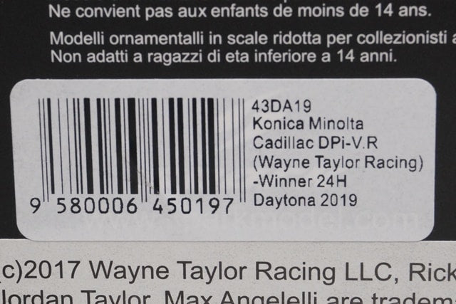 1:43 SPARK 43DA19 Konica Minolta Cadillac DPi-V.R Wayne Taylor Racing Daytona 24h Winner 2019 #10