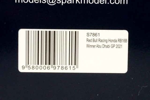 1:43 SPARK S7861 Red Bull Racing Honda RB16B Abu Dhabi GP Winner 2021 #33 M.Verstappen