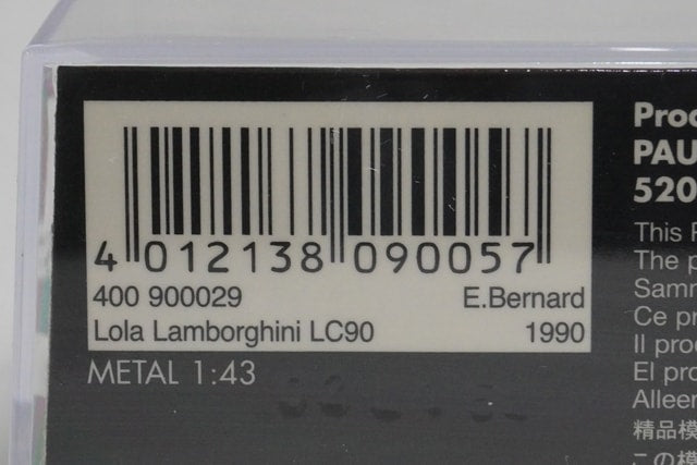 1:43 MINICHAMPS 400900029 Espo Larousse Lola Lamborghini LC90 1990 #29 E.Bernard model car