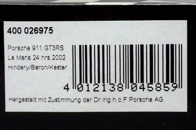 1:43 MINICHAMPS 400026975 Porsche 911 GT3RS Le Mans 24h 2002 #75
