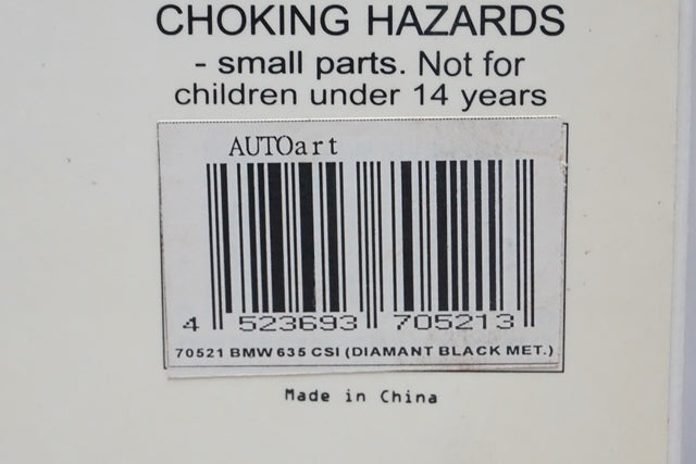1:18 AUTOart 70521 BMW 635 CSI Diamond Black Metallic
