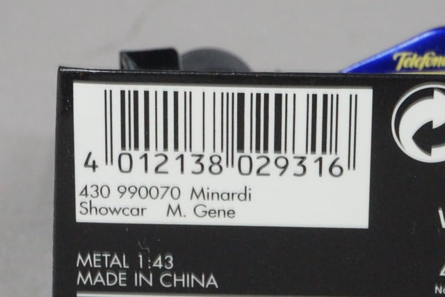 1:43 MINICHAMPS 430990070 Minardi Show Car 1999 M.Gene #21
