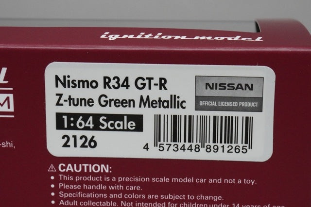 1:64 Ignition model IG2126 Nissan NISMO R34 GT-R Z-tune Green Metallic model car