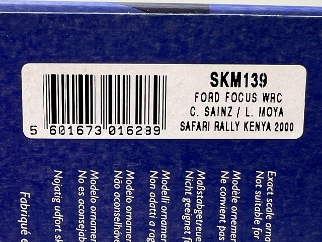 1:43 VITESSE SKM139 Ford Focus WRC SAFARI Rally Kenya 2000 #6 C. Sainz L. Moya model car