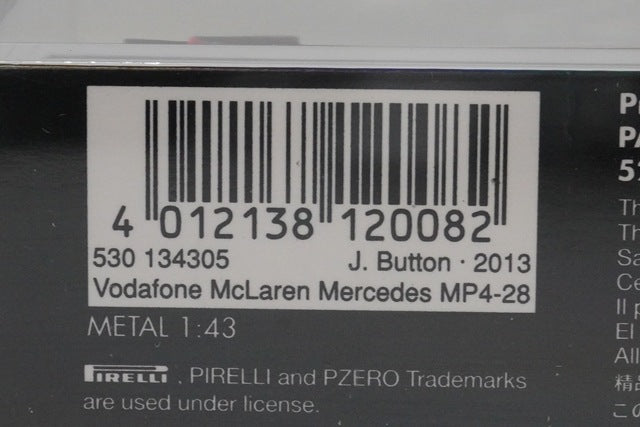 1:43 MINICHAMPS 530134305 Vodafone McLaren Mercedes MP4-28 2013 #5 model car
