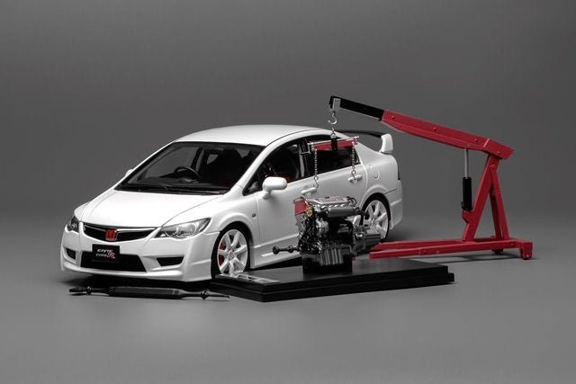 M85404 MOTORHELIX 1:18 Honda Civic Type R FD2 2007 Late Ver Premium White Pearl model car