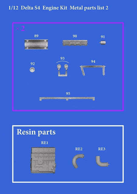 KE015 Model Factory Hiro 1:12 Delta S4 Engine Kit