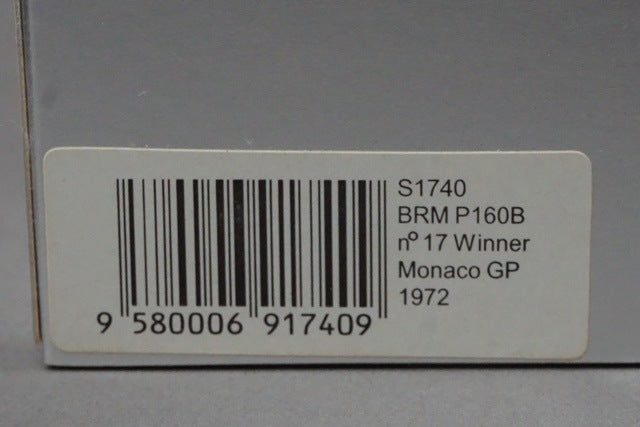 1:43 SPARK S1740 BRM P160B Monaco GP 1972 #17 model car