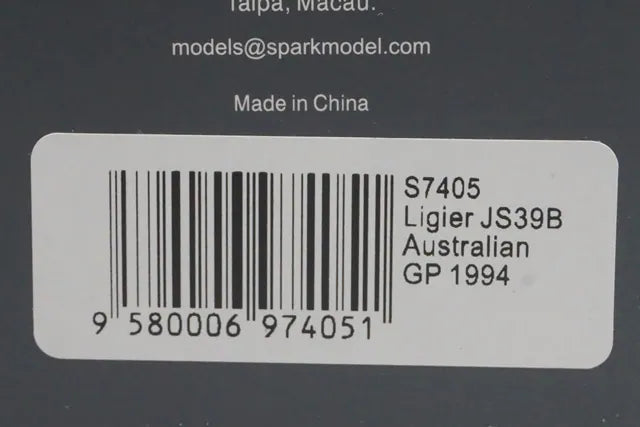 1:43 Spark S7405 Ligier JS39B Australian GP 1994 #25