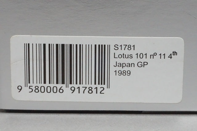 1:43 SPARK S1781 Lotus 101 Japanese GP 1989 #1 N.Piquet CAMEL
