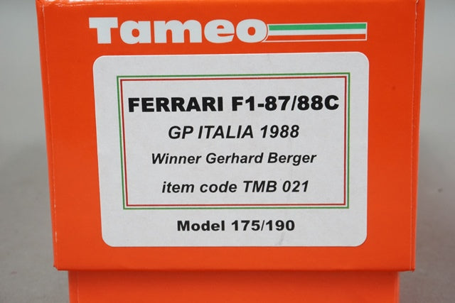 1:43 TAMEO Kits TBM021 Ferrari F1-87/88C Italy GP 1988 #28 Completed
