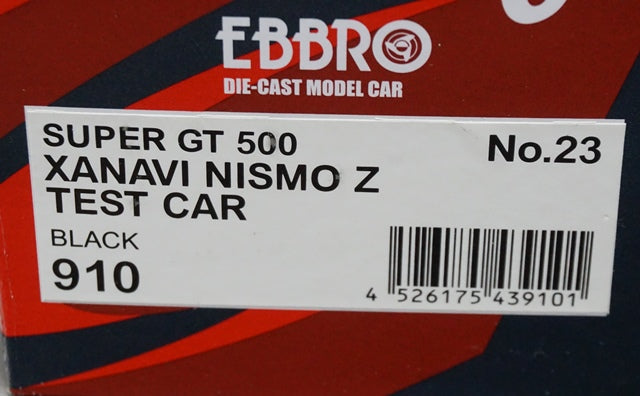 1:43 EBBRO 43910 Nissan XANAVI NISMO Z SUPER GT500 Test Car 2007 #23