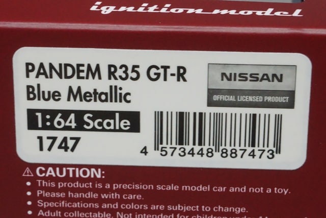 1:64 Ignition model IG1747 Nissan Pandem R35 GT-R Blue Metallic model car