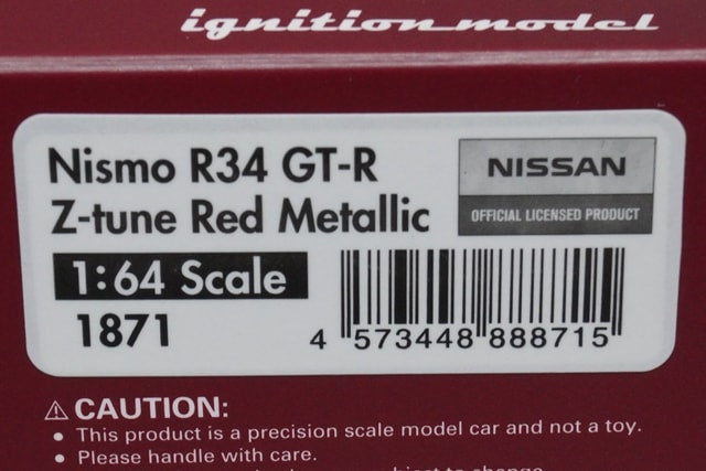1:64 Ignition model IG1871 Nissan NISMO R34 GT-R Z-tune Red Metallic model car