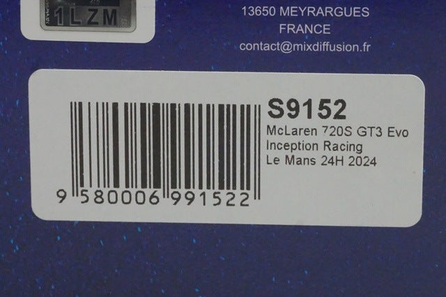 1:43 SPARK S9152 McLaren 720S GT3 Evo Inception Racing Le Mans 24H 2024 #70