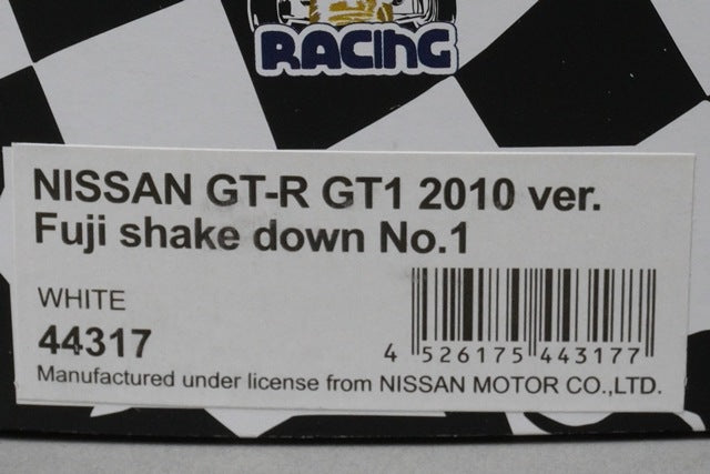 1:43 EBBRO 44317 Nissan GT-R GT1 Fuji 2010 #1 Shakedown model car