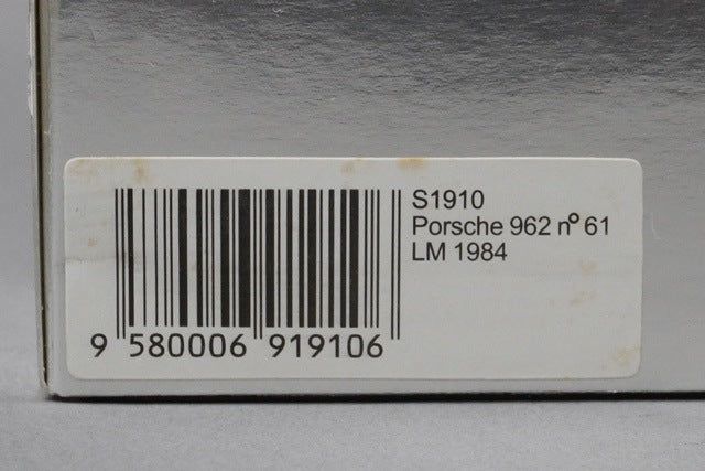 1:43 SPARK S1910 Porsche 962 Le Mans 1984 #61 model car