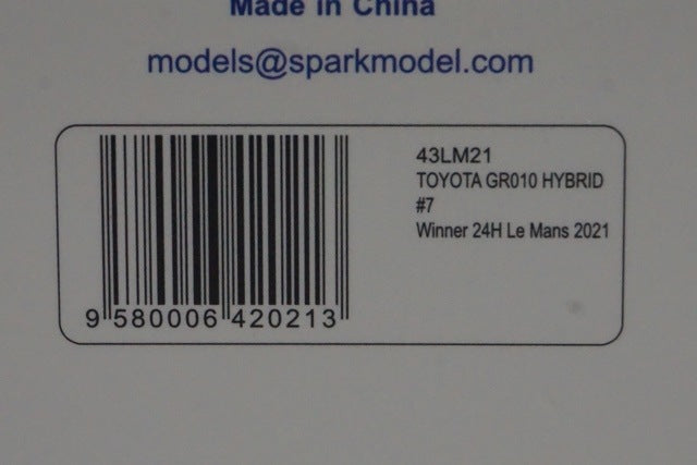 1:43 SPARK 43LM21 GR010 Hybrid Toyota Gazoo Racing Le Mans 24h Winner 2021 #7