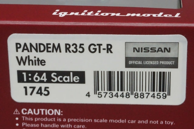 1:64 Ignition model IG1745 Nissan Pandem R35 GT-R White model car