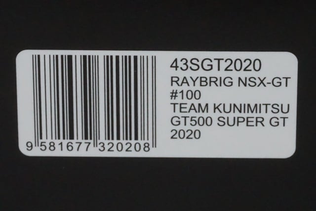 1:43 Spark 43SGT2020 Honda Raybrig NSX-GT GT500 super GT 2020 #100 with Champion Board model car