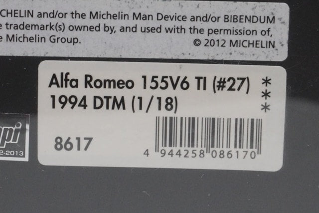 1:18 HPI 8617 Alfa Romeo 155V6 TI DTM 1994 #27 model car