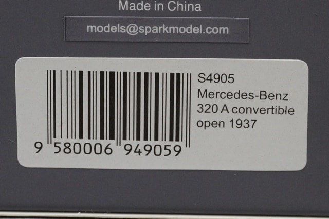 1:43 SPARK S4905 Mercedes-Benz 320 A Convertible Open 1937