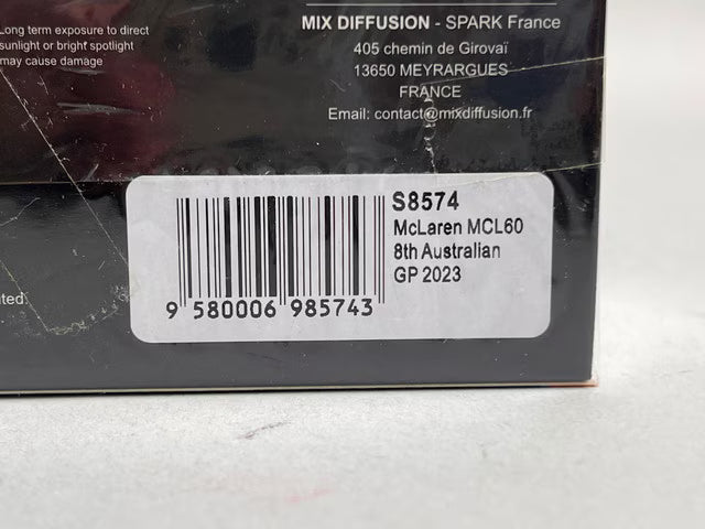 1:43 Spark S8574 McLaren MCL60 Australian GP 8th 2023 #81 model car