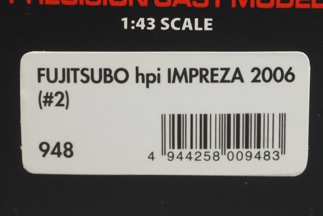 1:43 HPI 948 FUJITSUBO HPI Subaru Impreza 2006 #2 Toshihiro Yoshida Kazuhiro Koizumi model car