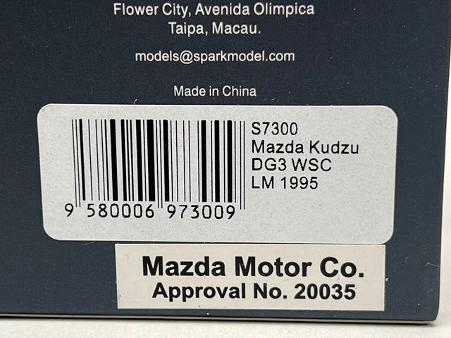 1:43 Spark S7300 Mazda Kudzu DG3 WSC Le Mans 1995 #5 J. Downing / Yojiro Terada / F. Freon