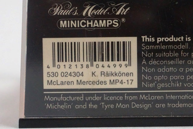 1:43 MINICHAMPS 530024304 McLaren Mercedes MP4-17 K.Raikkonen 2002 #4 McLaren Collection No.44