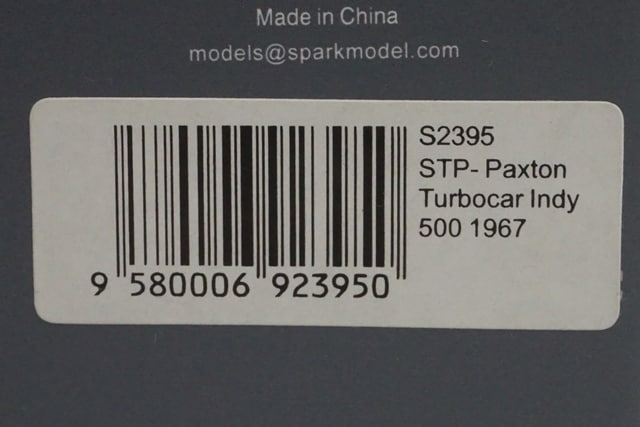 1:43 Spark S2395 STP-Paxton Turbo Car Indy 500 1967 #40 P.Jones model car