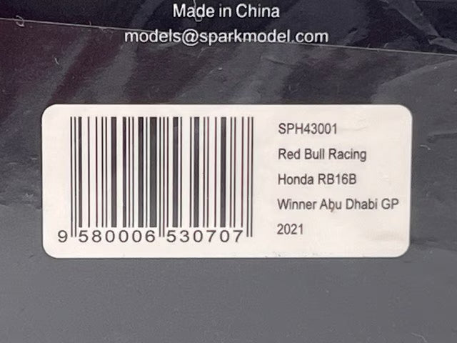 1:43 SPARK SPH43001 Red Bull Racing Honda RB16B Abu Dhabi GP Winner 2021 #33