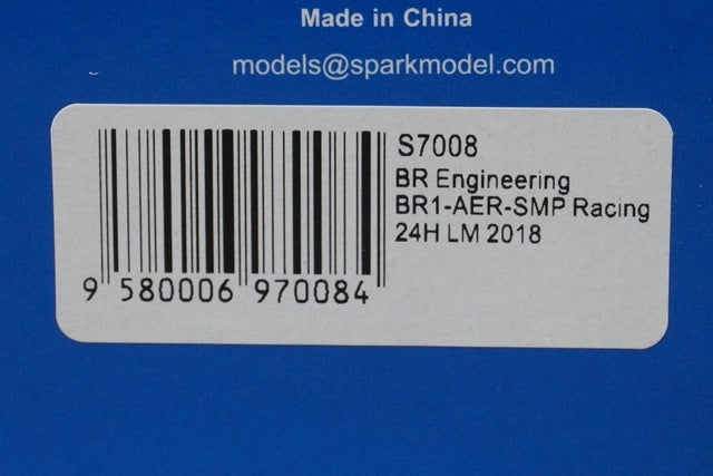 1:43 SPARK S7008 BR Engineering BR1-AER-SMP Racing LM 24h 2018 #11 model car