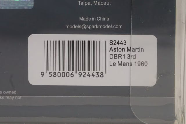 1:43 Spark S2443 Aston Martin DBR1 3rd LM 1960 #7
