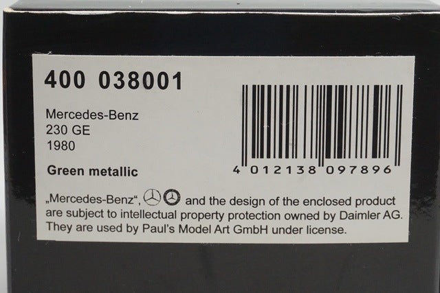1:43 MINICHAMPS 400038001 Mercedes-Benz 230GE 1980 Green Metallic model car