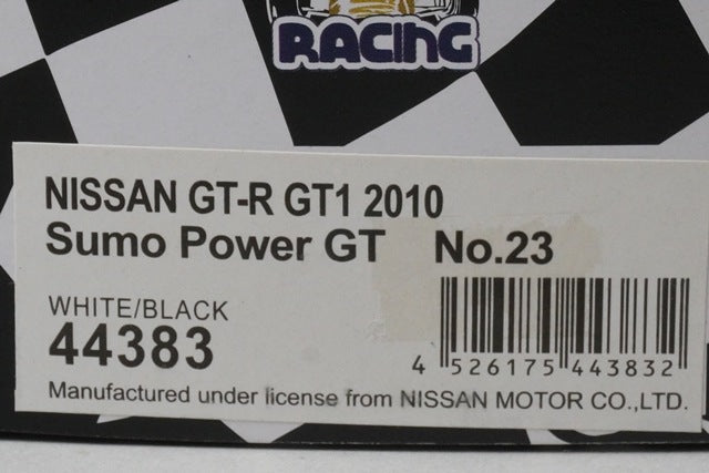 1:43 EBBRO 44383 Nissan GT-R GT1 Sumo Power GT 2010 #23 White Black model car