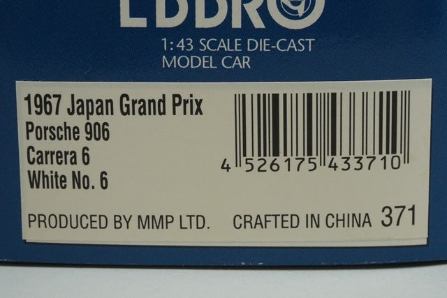 1:43 EBBRO 43371 Porsche 906 Carrera 6 Japanese GP 1967 #6 White model car