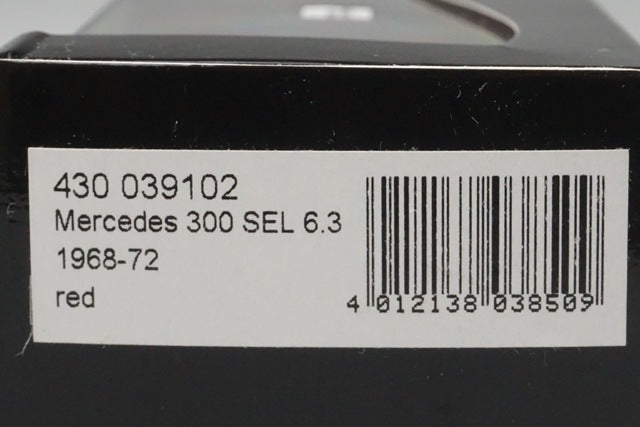 1:43 MINICHAMPS 430039102 Mercedes-Benz 300 SEL 6.3 1968-72 Red