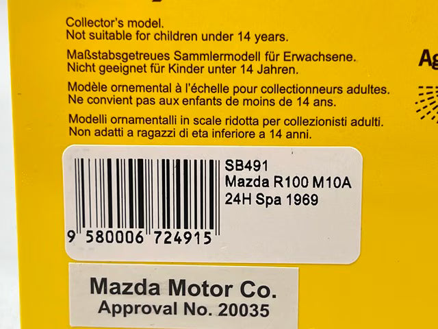 1:43 Spark SB491 Mazda R100 M10A 24H Spa 1969 #28 Masami Katakura / Toshinori Takechi