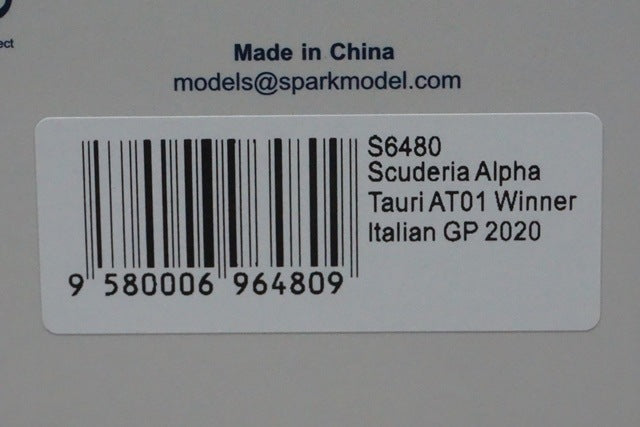 1:43 SPARK S6480 Scuderia Alpha Tauri AT01 Winner Italian GP 2020 #10 P.Gasly