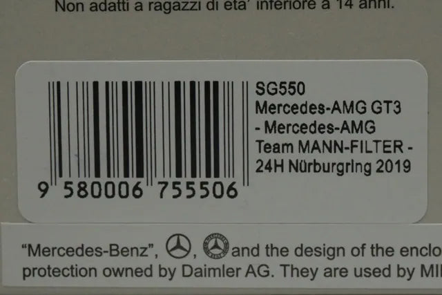 1:43 Spark SG550 Mercedes-AMG GT3 Team Mannfilter Nürburgring 24H 2019 #48