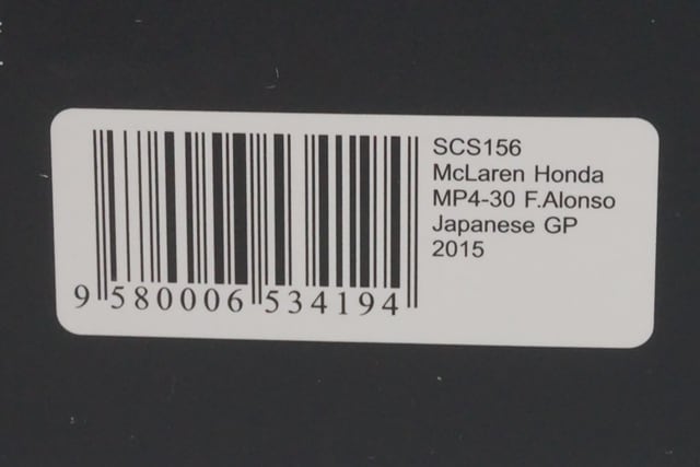 1:43 SPARK SCS156 McLaren Honda MP4-30 Japan GP 2015 F.Alonso #14 model car