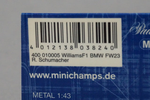 1:43 MINICHAMPS 400010005 Williams F1 BMW FW23 R.Schumacher #5