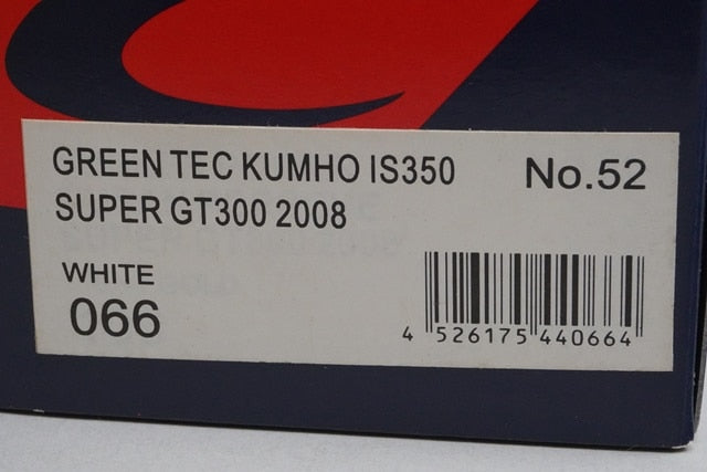 1:43 EBBRO 44066 Lexus Green Tec KUMHO IS350 Super GT300 2008 #52 model car