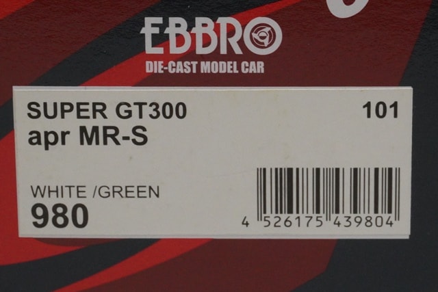 1:43 EBBRO 43980 Toyota APR MR-S Super GT300 2007 #101 model car