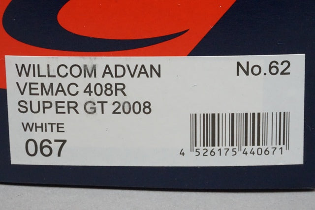 1:43 EBBRO 44067 WILLCOM ADVAN B-MAC 408R Super GT 2008 #62