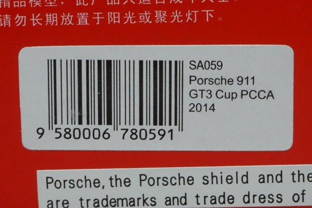 1:43 Spark SA059 Porsche 911 GT3 PCCA Cup 2014 #5 Y.Tang model car
