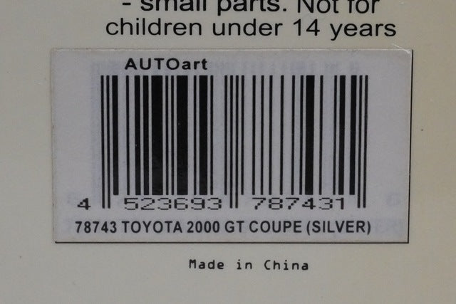 1:18 AUTOart 78743 Toyota 2000GT Cooper Silver model car
